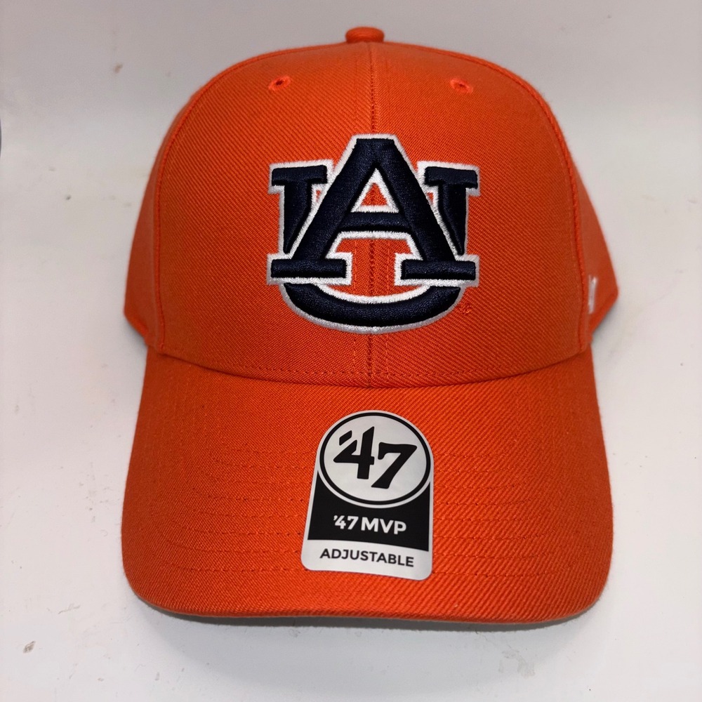 Auburn Tigers 47 Brand MVP Adjustable Hat Orange Navy AU Logo Cap C-MVP06WBV-OR